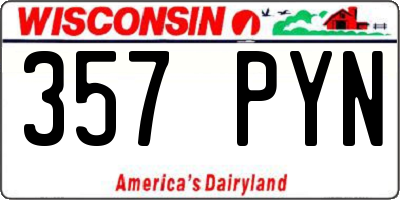 WI license plate 357PYN