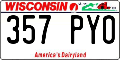 WI license plate 357PYO