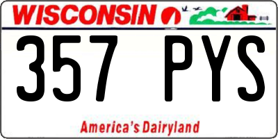 WI license plate 357PYS