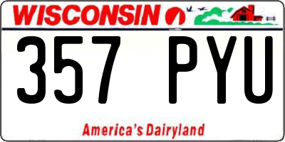 WI license plate 357PYU