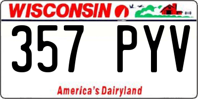 WI license plate 357PYV