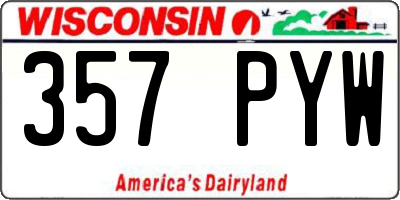 WI license plate 357PYW