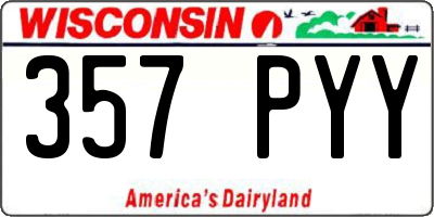 WI license plate 357PYY