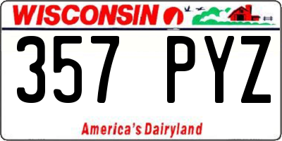 WI license plate 357PYZ