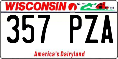 WI license plate 357PZA