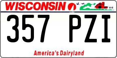 WI license plate 357PZI