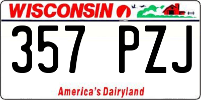 WI license plate 357PZJ