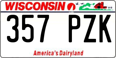 WI license plate 357PZK