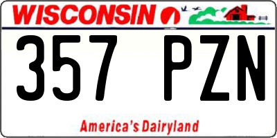 WI license plate 357PZN