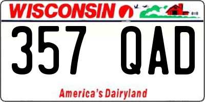WI license plate 357QAD