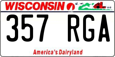 WI license plate 357RGA