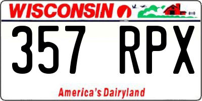 WI license plate 357RPX