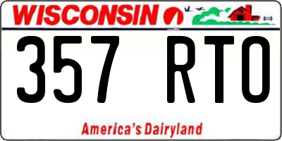 WI license plate 357RTO