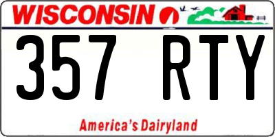 WI license plate 357RTY