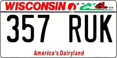 WI license plate 357RUK