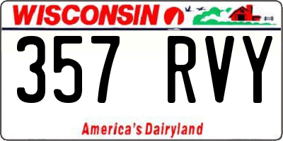 WI license plate 357RVY