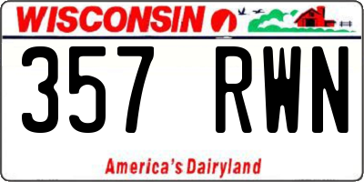WI license plate 357RWN