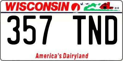WI license plate 357TND