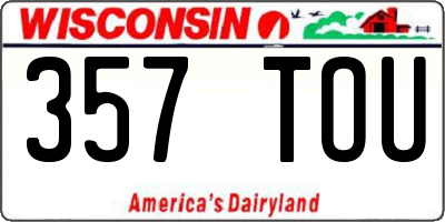 WI license plate 357TOU