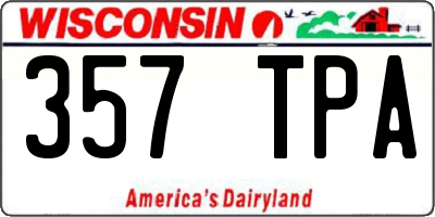 WI license plate 357TPA