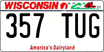 WI license plate 357TUG