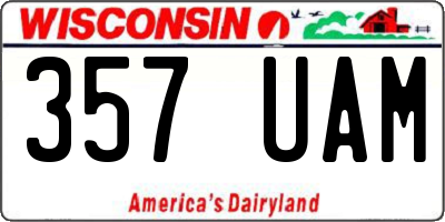 WI license plate 357UAM