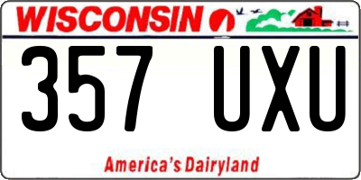 WI license plate 357UXU