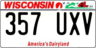 WI license plate 357UXV