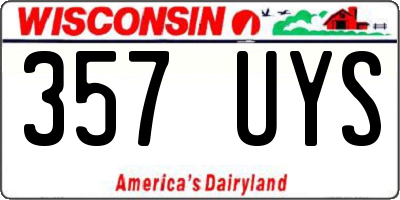 WI license plate 357UYS