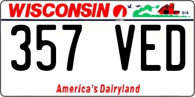 WI license plate 357VED