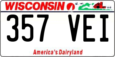 WI license plate 357VEI