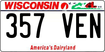 WI license plate 357VEN