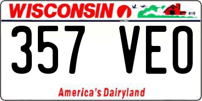 WI license plate 357VEO