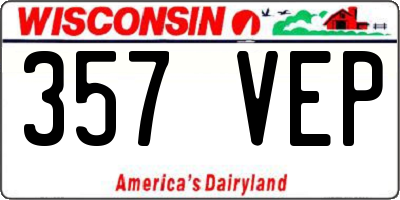 WI license plate 357VEP