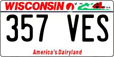 WI license plate 357VES