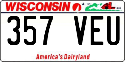 WI license plate 357VEU