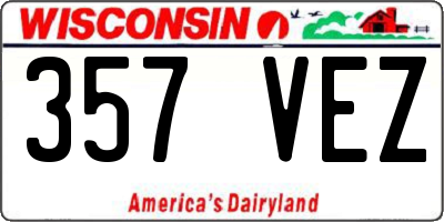WI license plate 357VEZ