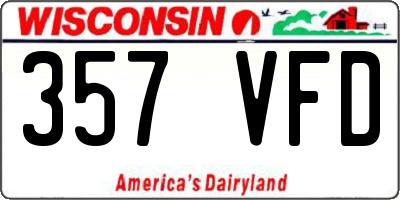 WI license plate 357VFD