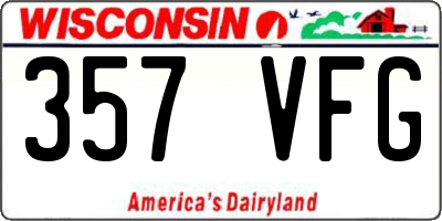 WI license plate 357VFG