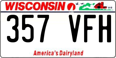 WI license plate 357VFH