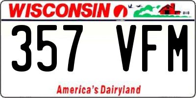 WI license plate 357VFM