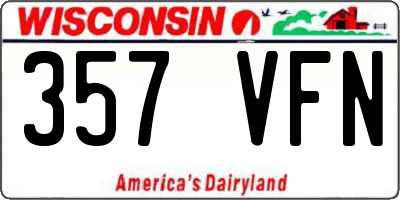 WI license plate 357VFN