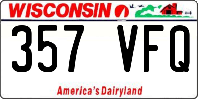 WI license plate 357VFQ