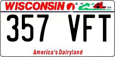 WI license plate 357VFT