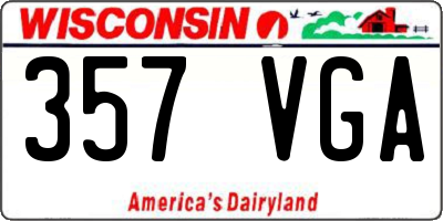WI license plate 357VGA