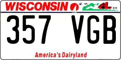 WI license plate 357VGB