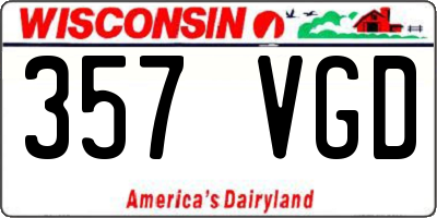 WI license plate 357VGD