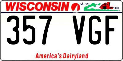 WI license plate 357VGF