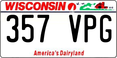 WI license plate 357VPG