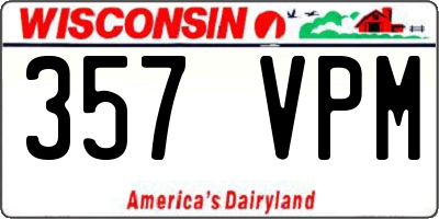 WI license plate 357VPM